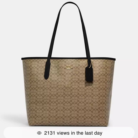 coach City Tote Bag In Micro Signature Canvas cj942 - Picture 1 of 8